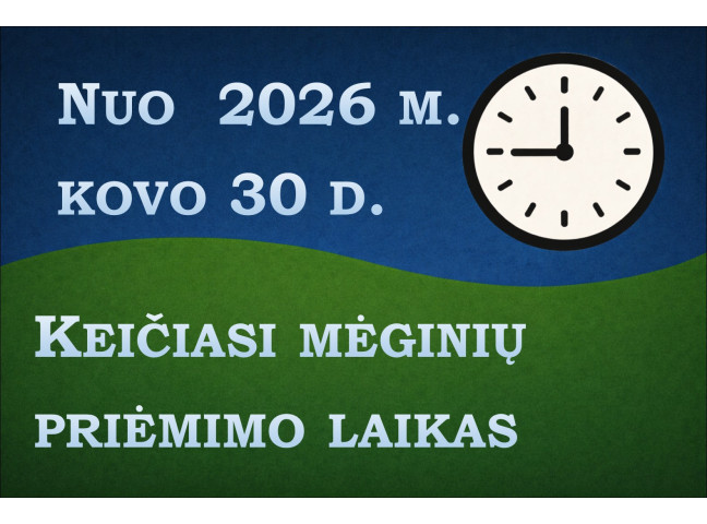 Nuo 2026 m. kovo 30 d. keisis mėginių priėmimo laikas