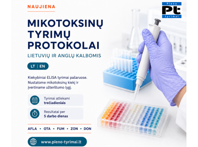 Mikotoksinų tyrimų protokolai lietuvių ir anglų kalbomis