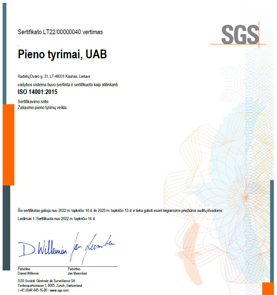 Standartas LST EN ISO 14001:2015