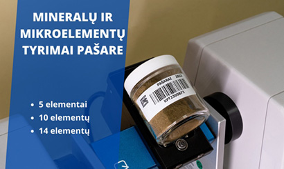 Mineralų ir mikroelementų tyrimai pašare